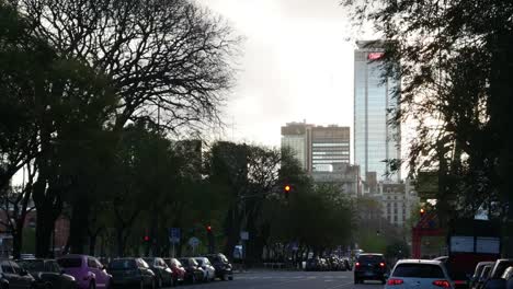 Sonnenuntergang-in-Puerto-Madero,-Buenos-Aires,-Argentinien