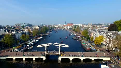 Amsterdamer-Kanal,-Ansicht-von-oben