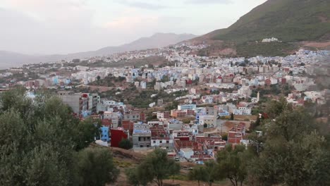Panoramic-view-of-Chefchaouen,-Morocco
