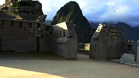 gimbal-shot-walking-past-machu-picchu's-main-temple-towards-huayna-picchu