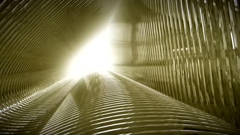 Gold-Architektur-3D-Sci-Fi-Tunnel-in-metallischen-Golden-Trailer-4k-Animation-Video.