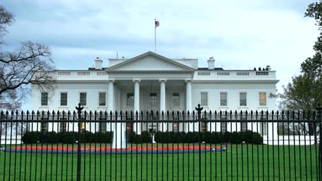 Nordseite-des-Weißen-Haus-Washington-d.c.-an-einem-bewölkten-Frühjahr-Nachmittag