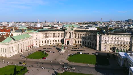 Vienna-Aerial-Hofburg-heldenplatz-Austrian-National-Library