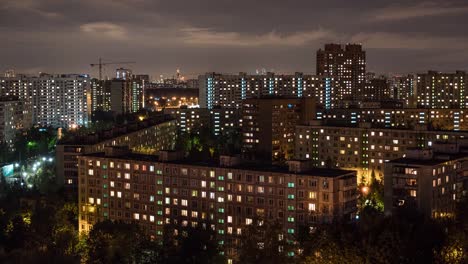 Städtischen-Wohngebiet-der-Stadt-Moskau.-Timelapse