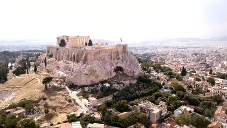 Aerial-view-of-the-Acropolis-in-Athens,-Greece