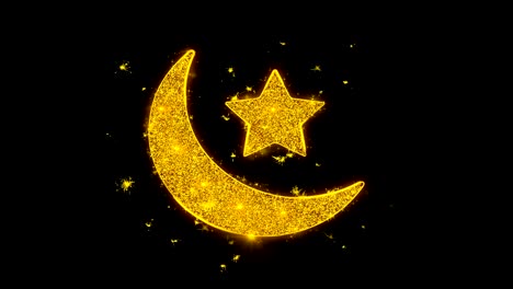 Eid-Islamic-Icon-Sparks-Particles-on-Black-Background.