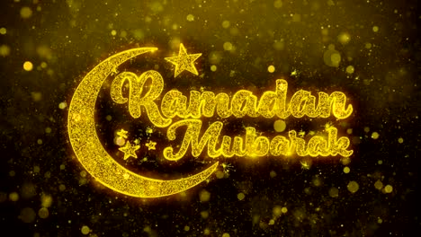 Ramadan-Mubarak-Wish-Text-On-Golden-Glitter-Shine-Particles-Animation