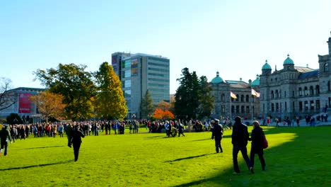 Crowd-of-people-moving-towards-Cenotaph-on-Remembrance-Day