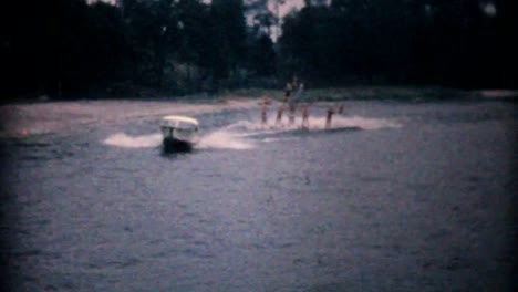 Water-Skiers-Perform-Pyramid-Stunt-1961-Vintage-8mm-film