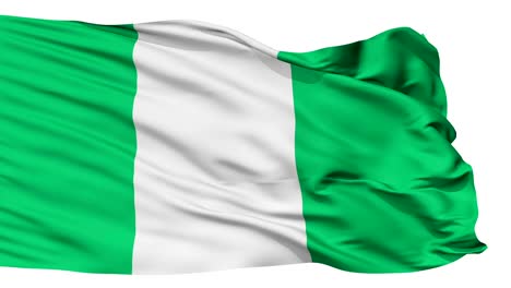 Isolierte-Wehende-Nationalflagge-von-Nigeria