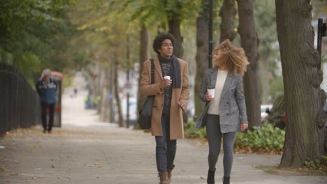 Elegante-pareja-camina-en-la-calle-de-otoño-en-la-ciudad-en-cámara-lenta