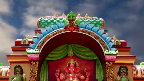 Traditional-Hindu-temple,-South-India,-Kerala