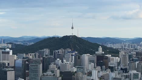 Luftbild-Skyline-der-Stadt-Seoul-in-Seoul,-Südkorea