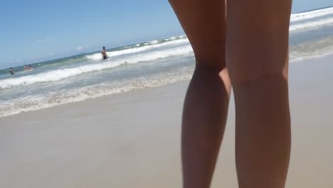 Woman-walking-in-Brazilian-Beach