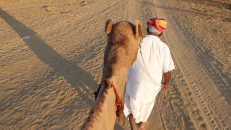 Point-of-View-of-a-ride-of-camel-in-sand-dunes-in-the-desert