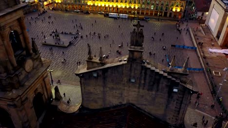 Aerial/Drone-View-of-the-Plaza-de-Bolivar,-La-Candelaria,-Bogotá,-Colombia-3