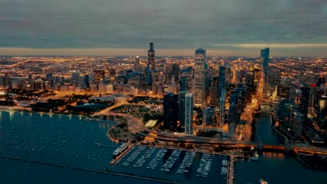 Horizonte-de-Chicago-al-atardecer