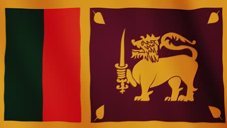 Animación-que-agita-la-bandera-de-Sri-Lanka.-Pantalla-completa.-Símbolo-del-país