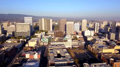 Aerial-View-Looking-West-into-the-Downtown-City-Skyline-of-Oakland-Califonia