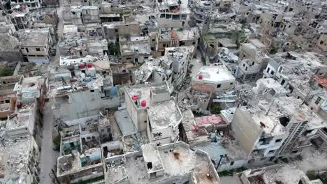 Aerial-view-over-destroyed-houses-in-Aleppo-after-the-war