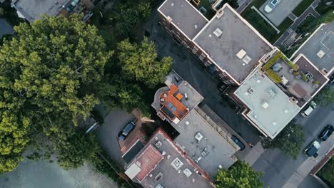 Aerial-footage-of-Montreal-during-a-hazy-summer-day-looking-down