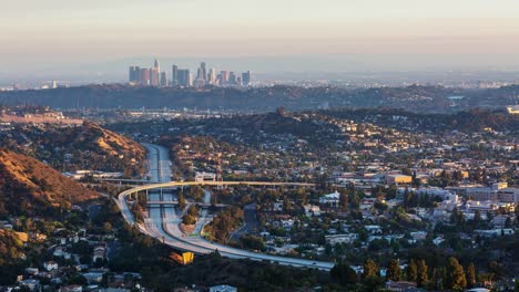 Los-Angeles-4.-Juli-Feuerwerk-Tag-zu-Nacht-Sonnenuntergang-Timelapse