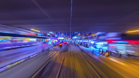 4K.Time-lapse-Tram-Fast-Speed-Motion-In-City-Of-Hong-Kong