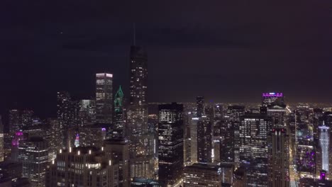 Chicago-Skyline-at-Night---Aerial-Footage