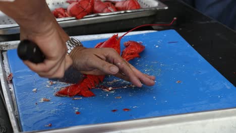 A-chef-prepares-lobster-in-PEI-Canada