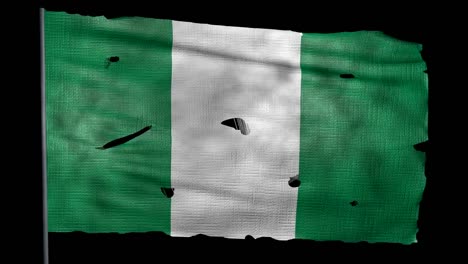 Zerlumpten-nigerianische-Flagge-weht-im-Wind-mit-alpha-Kanal