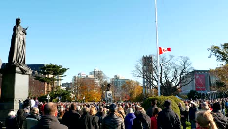 Weitwinkel-Ansicht-Remembrance-Day-Service-vor-Cenotaph