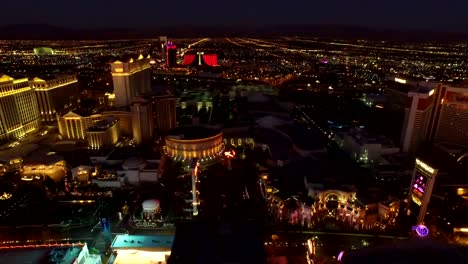 Vista-aérea-de-un-paisaje-de-la-ciudad-de-Las-Vegas-Strip,-el-amanecer