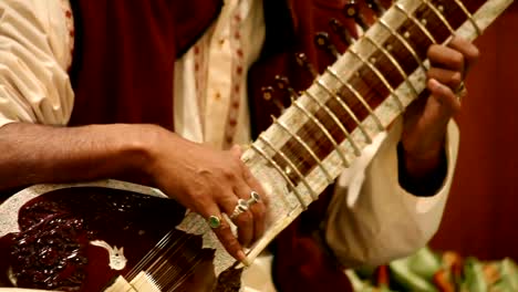 Manos-Tocando-El-Sitar:-India