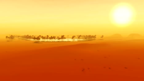 Arabia-Saudita-africana-desierto-del-Sahara-Tormenta-de-arena-Dunes-Egipto-Oasis-al-atardecer