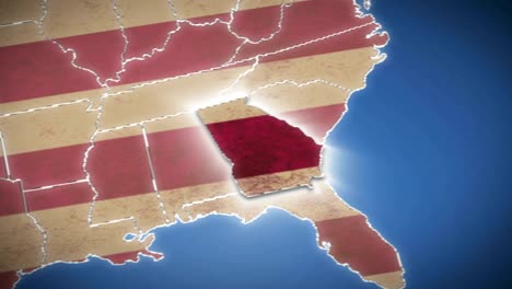 USA-Karte,-Georgia,-ziehen-Sie-alle-Staaten-verfügbar