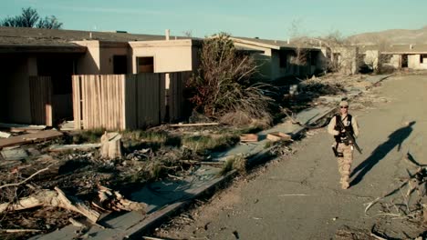 Soldier-Patrolling-Neigborhood-(Multiple-Jib-shots)