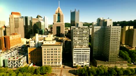 Pittsburgh-downtown-fly-by