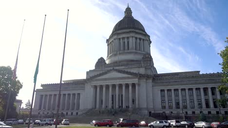 Troops-March-Up-Steps-to-Washington-State-Capitol