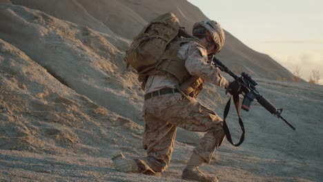 Soldier-is-Standing-up-after-He-Fell-Down.