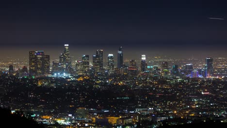 Centro-de-Los-Ángeles-horizonte-noche-Timelapse