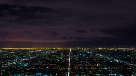 Thunderstorm-and-Lightning-Bolt-in-Los-Angeles-Night-Timelapse