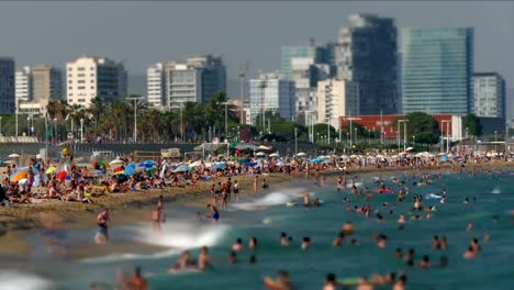 Beaches-and-architecture-of-Barcelona-city.Time-lapse.