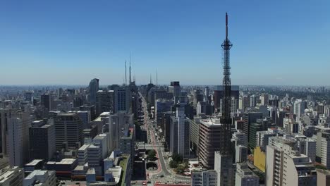 Luftaufnahme-der-Paulista-Avenue,-Sao-Paulo,-Brasilien