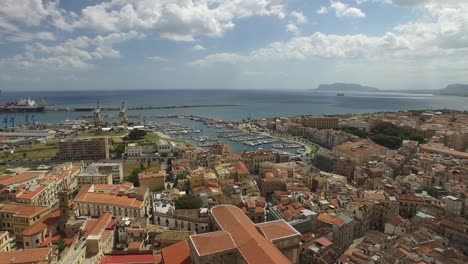 Vista-aérea-de-Palermo,-Italia