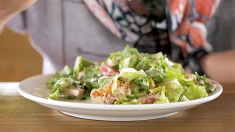 Young-girl-eats-salat.