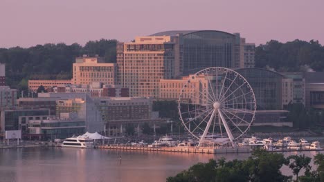 Aerial-view-of-National-Harbor-and-Capital-Wheel.