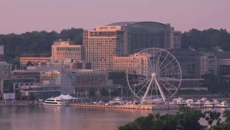 Luftaufnahme-des-National-Harbor-und-Hauptstadt-Rad.