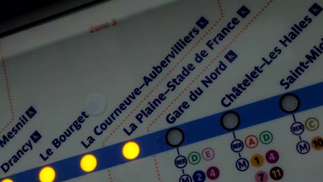 Detail-of-Parisian-subway-map,-France