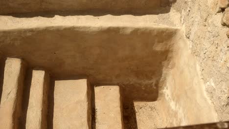 pan-of-the-steps-to-a-ritual-bath-in-qumran,-israel