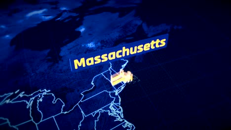 US-Massachusetts-Zustand-Grenze-3D-Visualisierung,-moderne-Karte-Umriss,-Reisen